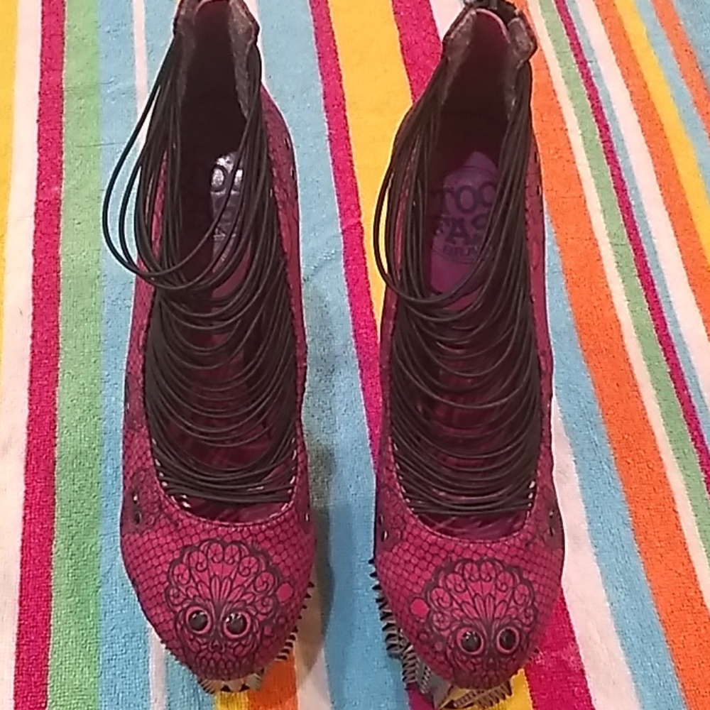 Sugar skull platform shoes